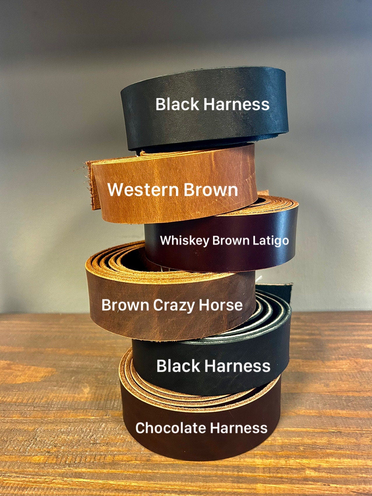 Handmade USA Leather Straps Custom Blanks with Beveled Edges Ready for Belt Making, Collars and Craft Supplies