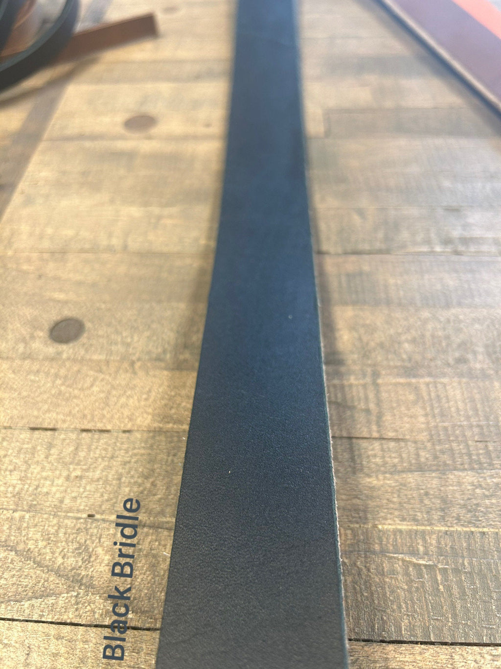 Black Veg Tanned Bridle Leather 12-14oz American Hides Tanned in America Premium Leather Straps with Beveled Edges Ready for Belt Making