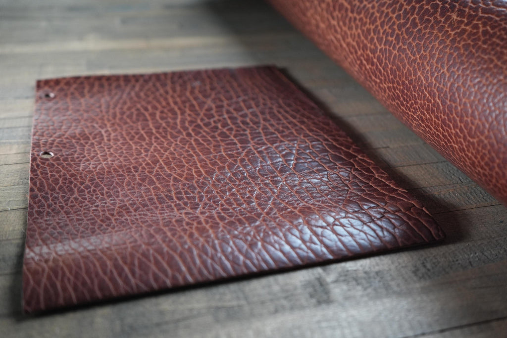 Shrunken Peanut Bison Leather American Made Distressed Rustic Hide DIY Tooling Leather Wallet Panel Craft Supply Craftsman