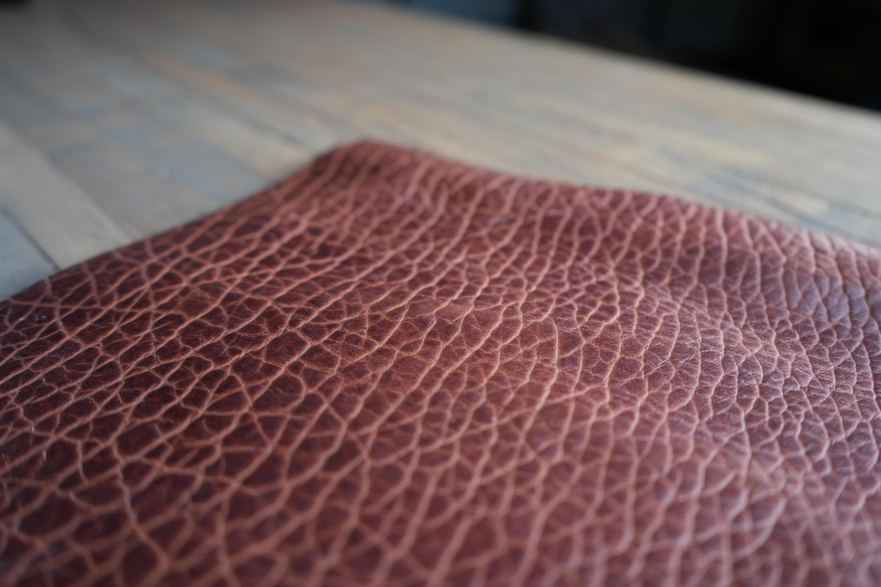 Shrunken Peanut Bison Leather American Made Distressed Rustic Hide DIY Tooling Leather Wallet Panel Craft Supply Craftsman