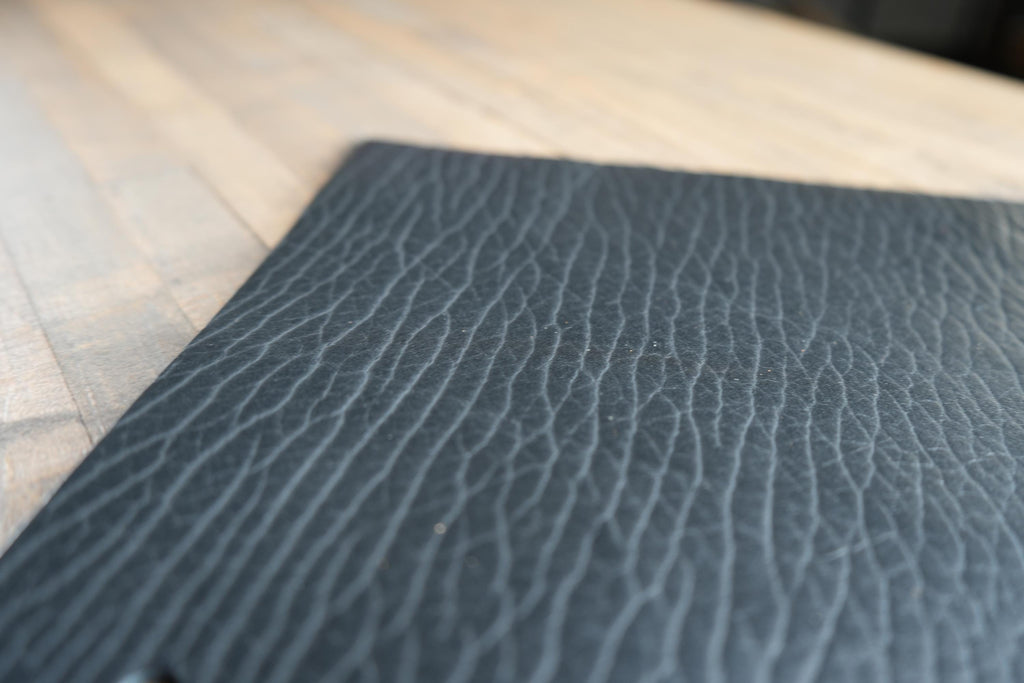 Shrunken Bison Leather Black American Made Distressed Hide DIY Wallet Panel Tooling Leather for Craftsmen