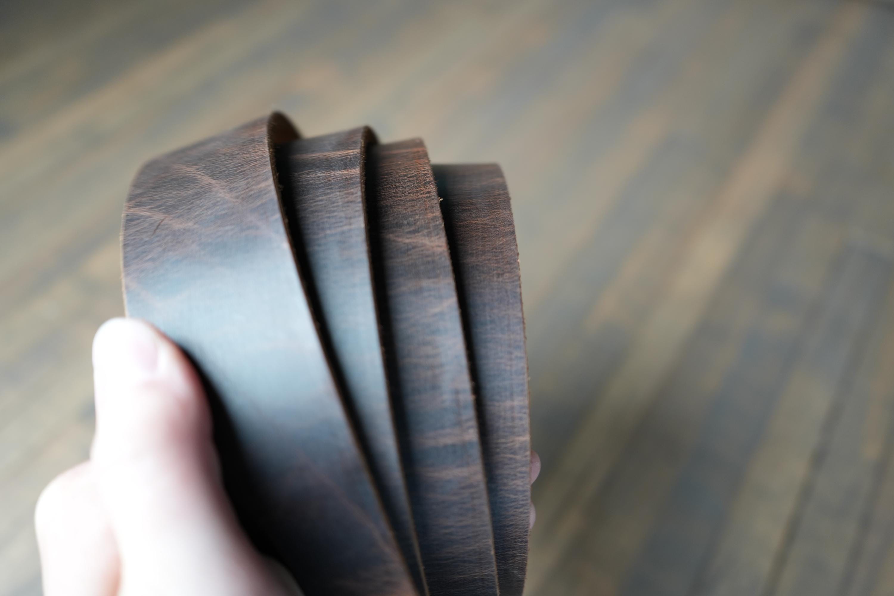 Handmade USA Leather Straps Custom Dog Collars Blanks with Beveled Edges Ready for Belt Making