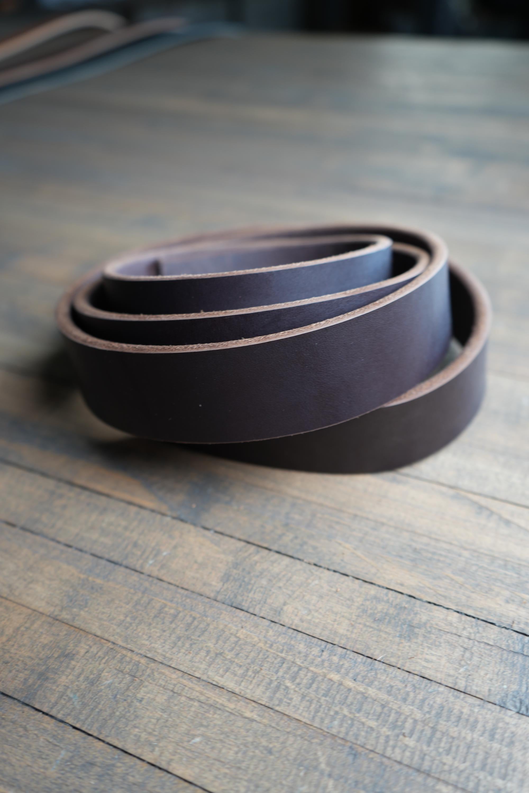 Havanna Veg Tanned Bridle Leather 12-14oz American Hides Tanned in America Premium Leather Straps with Beveled Edges Ready for Belt Making