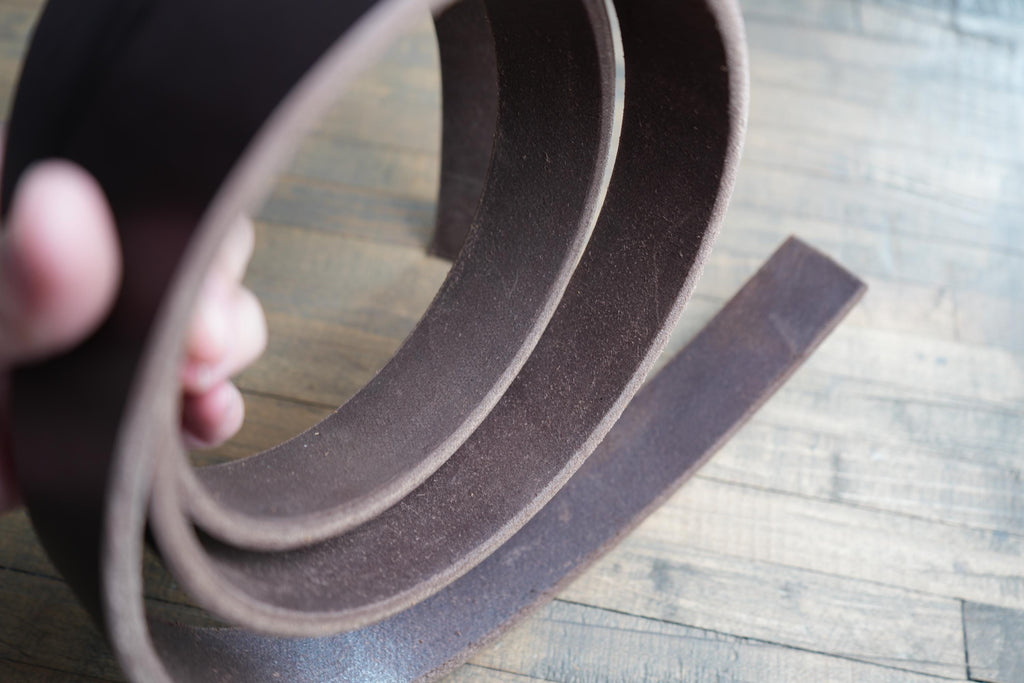 Havanna Veg Tanned Bridle Leather 12-14oz American Hides Tanned in America Premium Leather Straps with Beveled Edges Ready for Belt Making