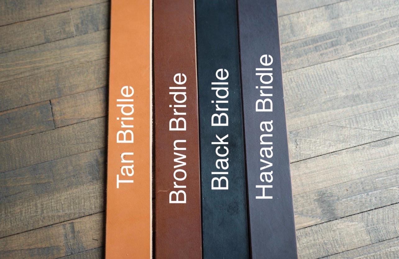Brown Veg Tanned Bridle Leather 12-14oz American Hides Tanned in America Premium Leather Straps with Beveled Edges Ready for Belt Making