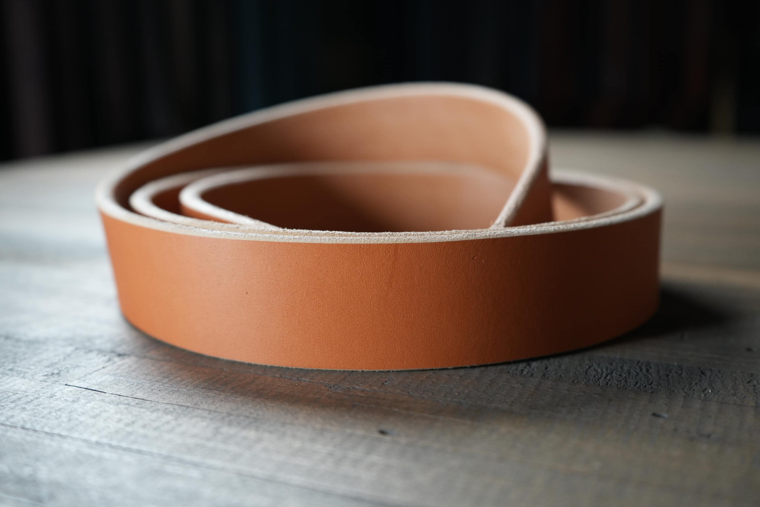 Tan Veg Tanned Bridle Leather 12-14oz American Hides Tanned in America Premium Leather Straps with Beveled Edges Ready for Belt Making