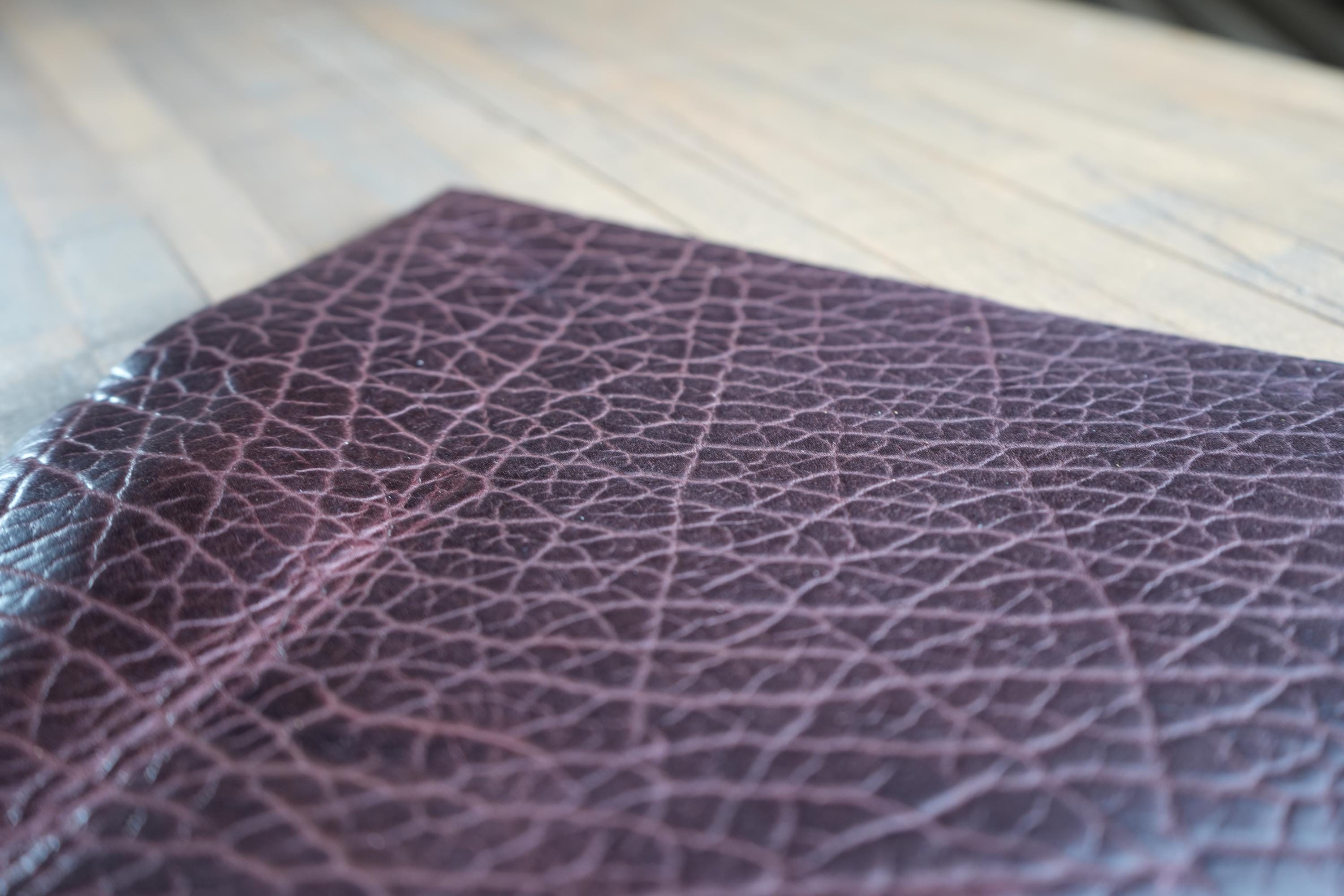 American Made Mahogany Shrunken Bison Leather Distressed Rustic Hide DIY Tooling Leather Wallet Panel Craft Supply Craftsman