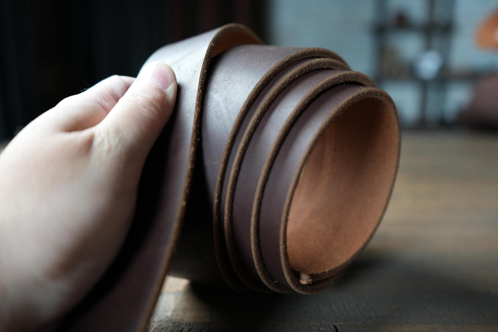 Handmade USA Leather Straps Custom Dog Collars Blanks with Beveled Edges Ready for Belt Making