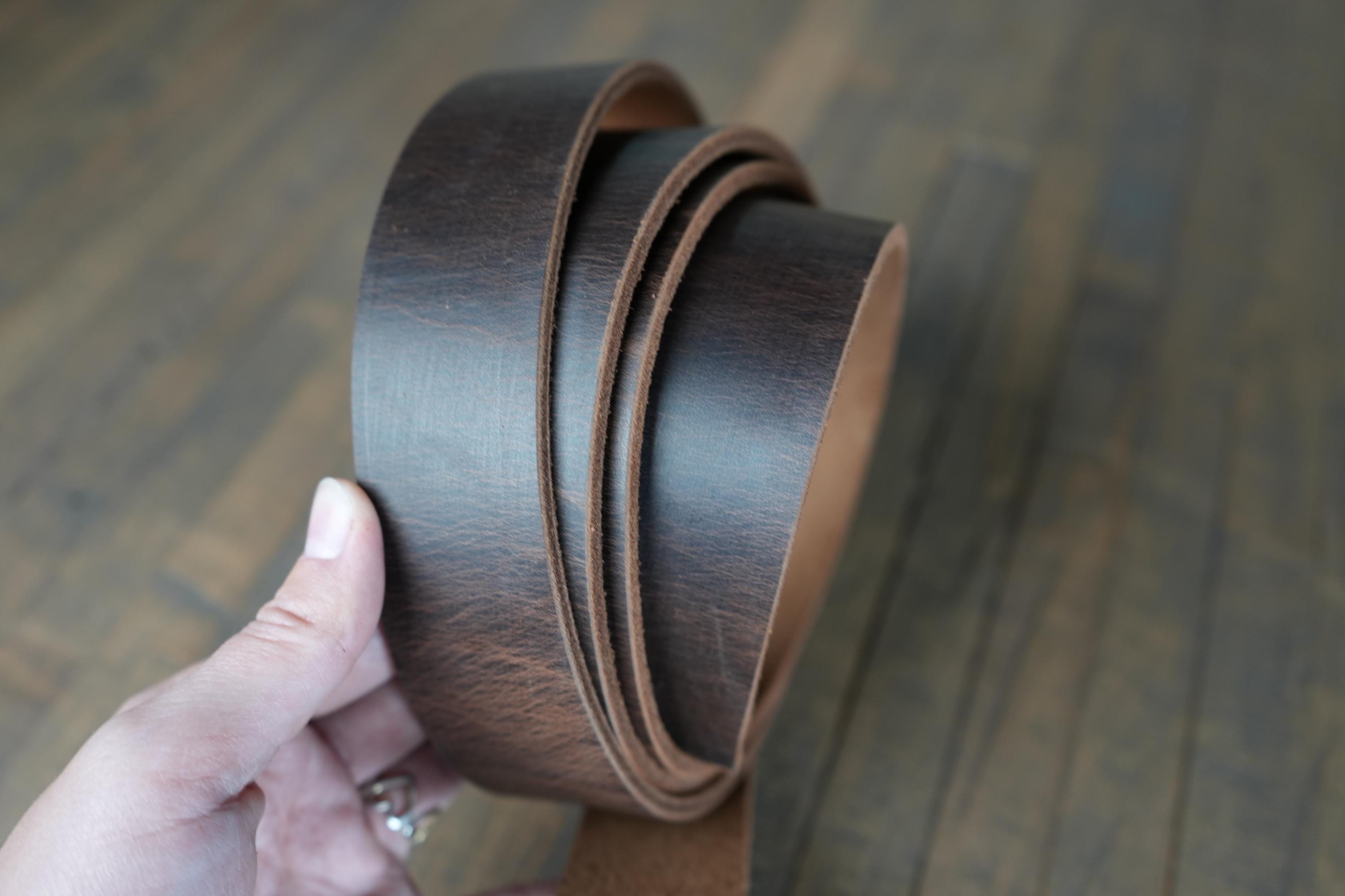 Handmade USA Leather Straps Custom Dog Collars Blanks with Beveled Edges Ready for Belt Making