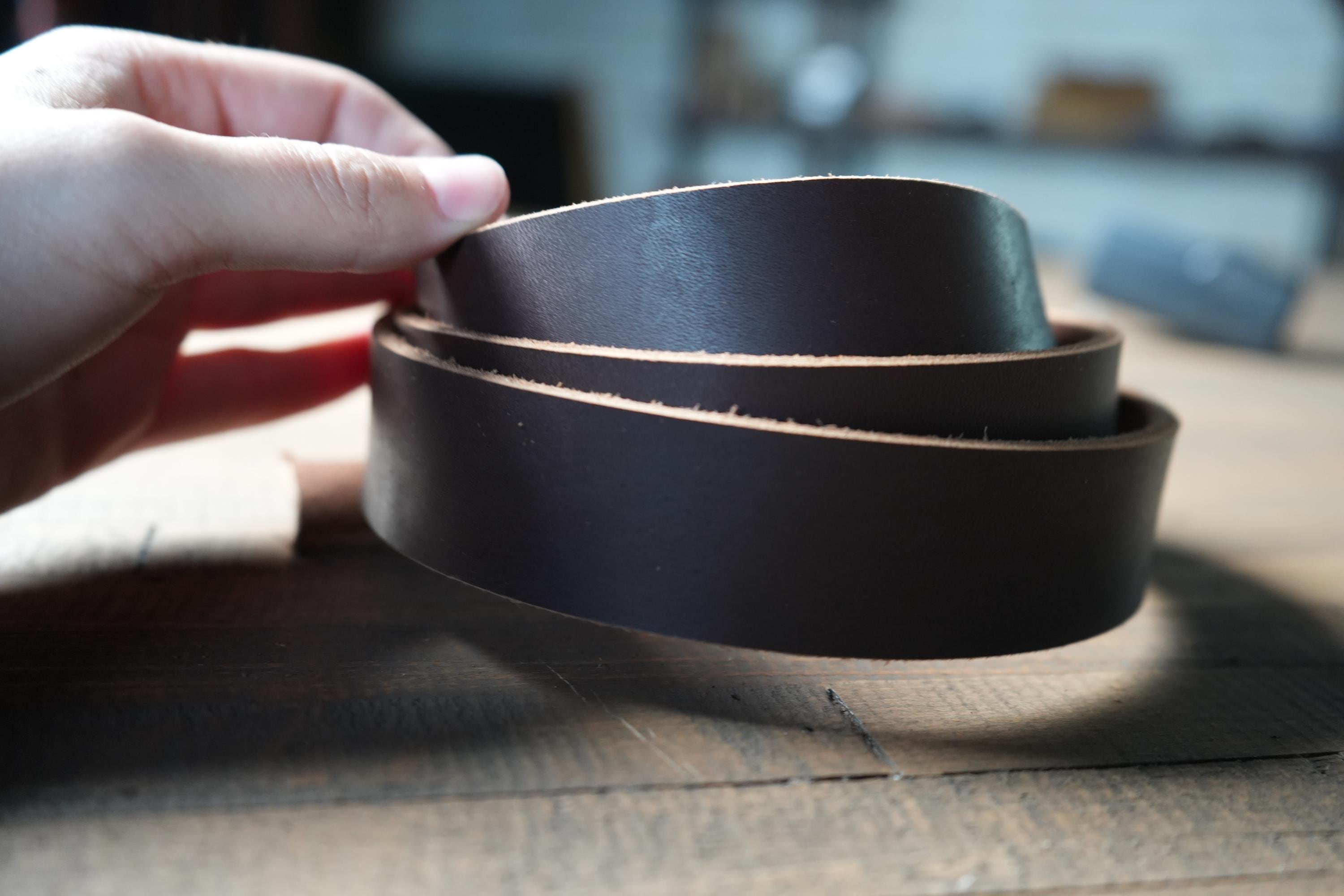 Leather Dog Collar Handmade USA Crossbody Custom Belt Straps Leather Blanks Craft Supplies with Beveled Edges Ready for Belt Making