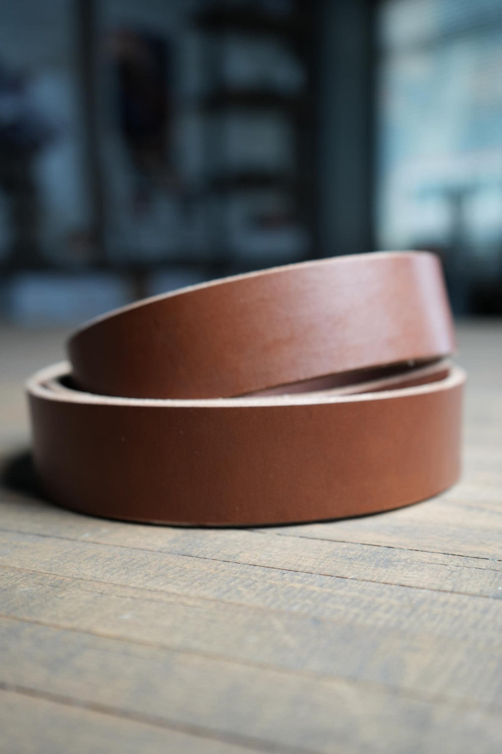 Brown Veg Tanned Bridle Leather 12-14oz American Hides Tanned in America Premium Leather Straps with Beveled Edges Ready for Belt Making