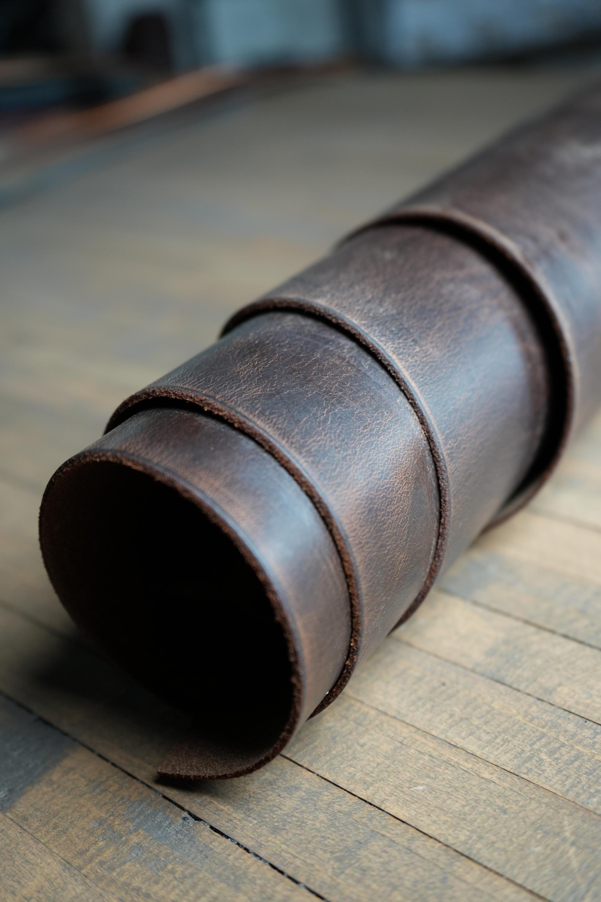 American Handmade Leather Hide Rustic DIY Craftsman Distressed Wallet Panel Handcut Cowhide Bull Crazyhorse Steerhide Tooling Hobbyist Bag.