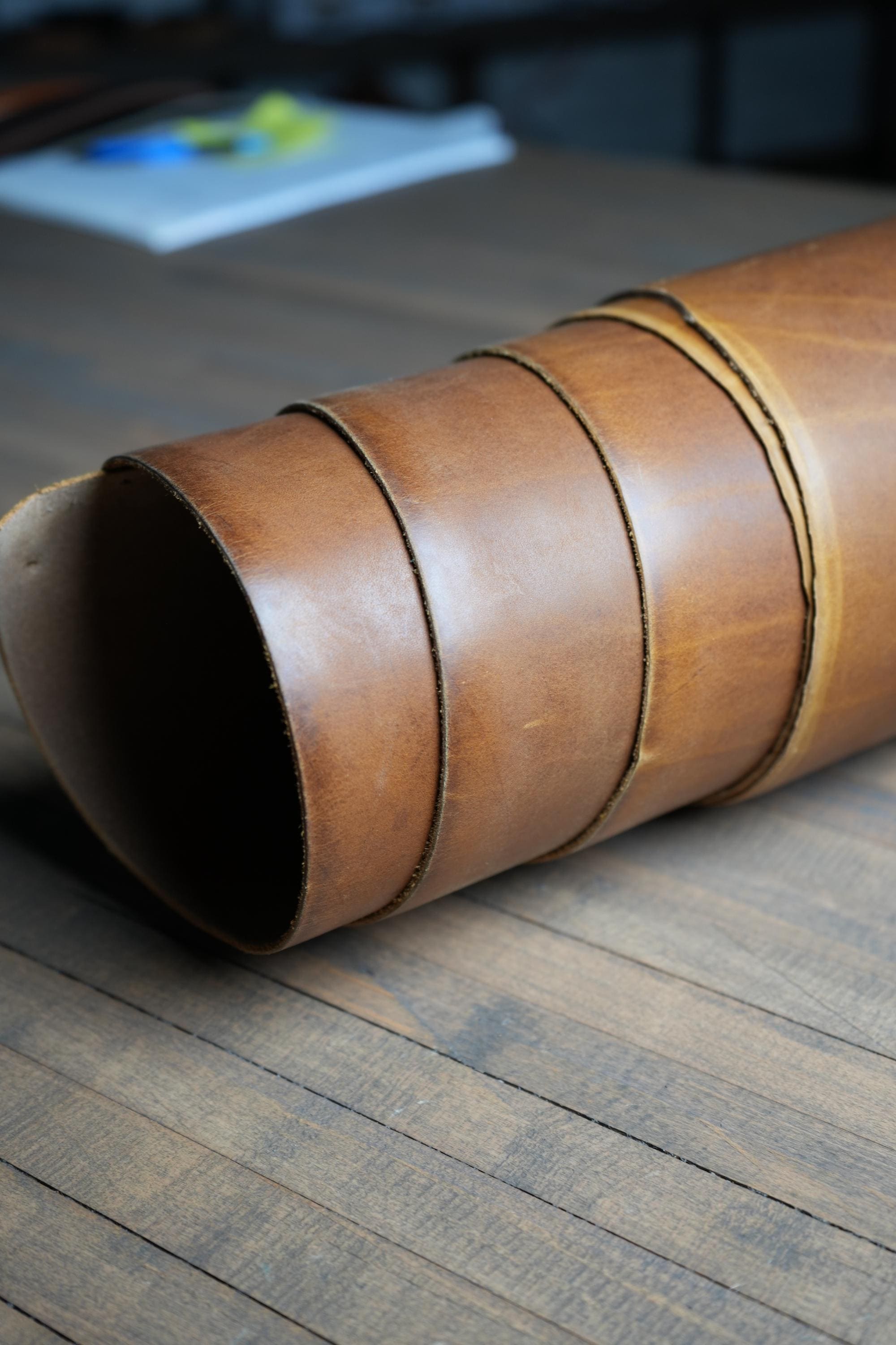 American Handmade Leather Hide Rustic DIY Craftsman Distressed Wallet Panel Handcut Cowhide Bull Crazyhorse Steerhide Tooling Hobbyist Bag.