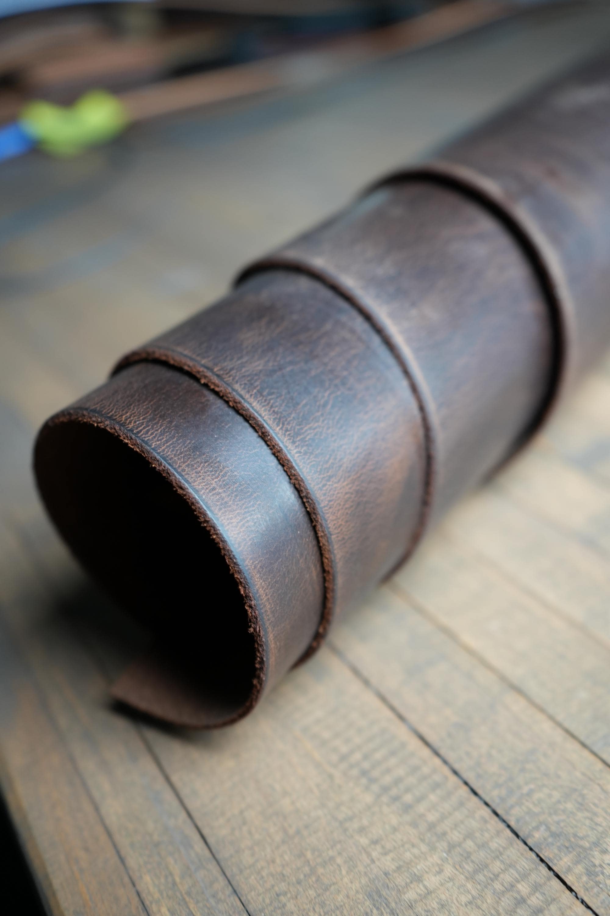 American Handmade Leather Hide Rustic DIY Craftsman Distressed Wallet Panel Handcut Cowhide Bull Crazyhorse Steerhide Tooling Hobbyist Bag.