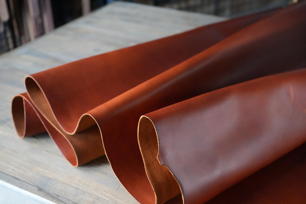 American Handmade Leather Hide Rustic DIY Craftsman Distressed Wallet Panel Handcut Cowhide Bull Crazyhorse Steerhide Tooling Hobbyist Bag.